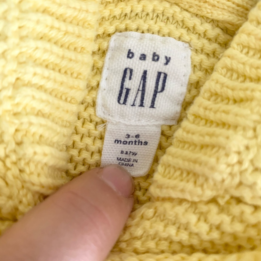 Baby Gap Garter Knit Hooded Sweater 3-6 months - Picture 3 of 7